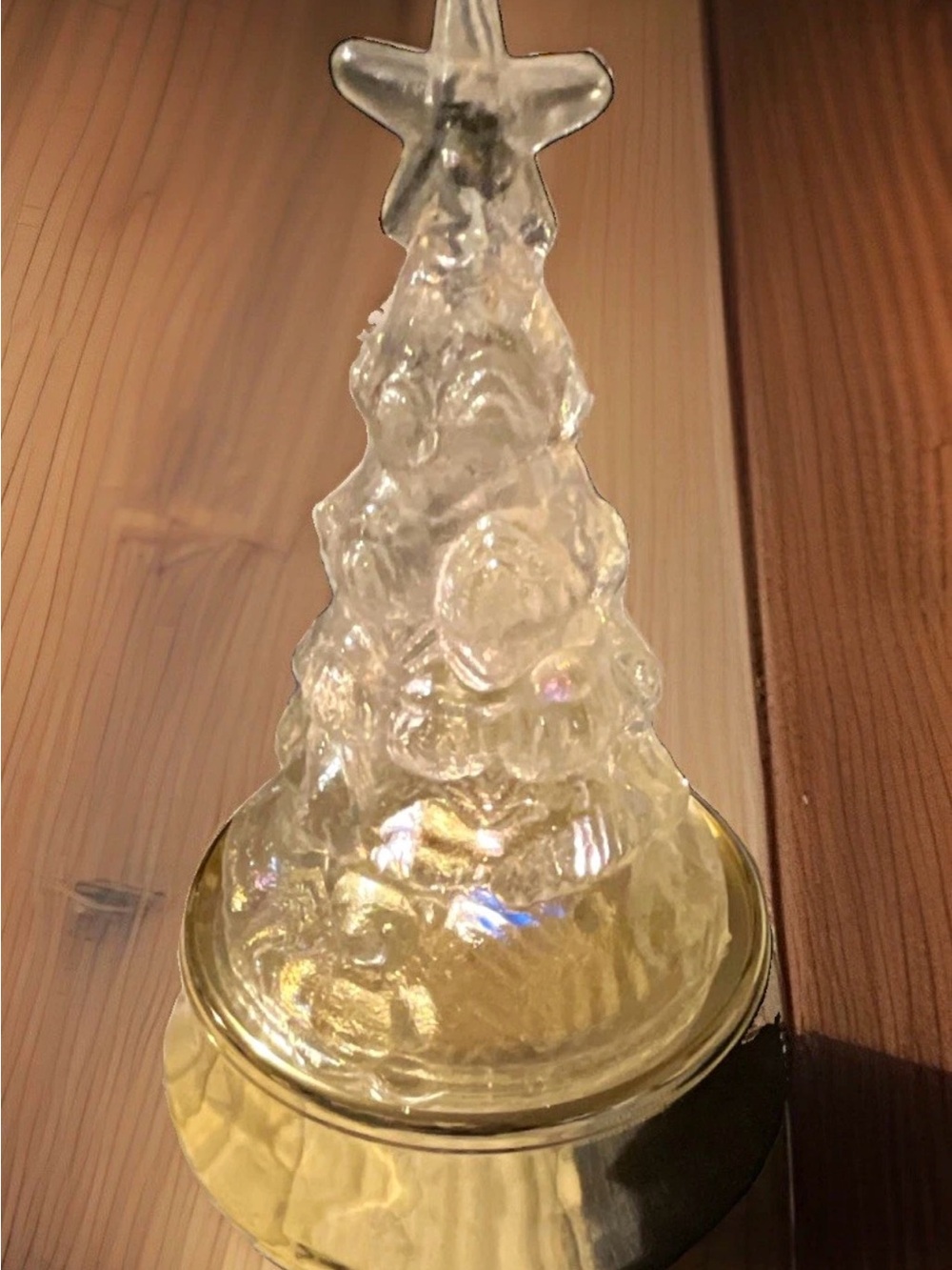 VTG Christmas Around The World Rainbow Lite Musical iridescent Glass Tree w/box